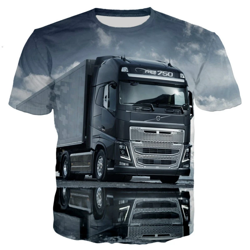 

2022 Summer New Printed T-shirt Men and Women Casual Comfortable Fashion Couples Heavy Truck Short-sleeved Street New Tops