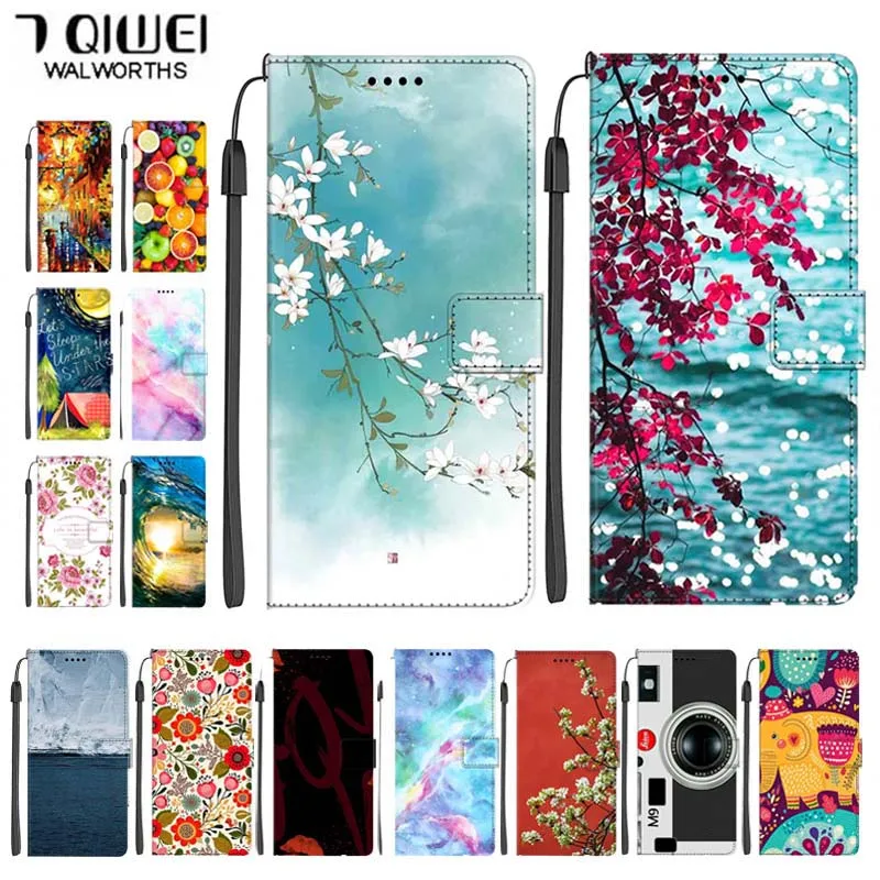 Фото Роскошный кожаный чехол-книжка для Honor X7e Plus 5G X7e, чехол-кошелек с цветочным узором для Honor 600, умный чехол для Honor X9d X8d. №1