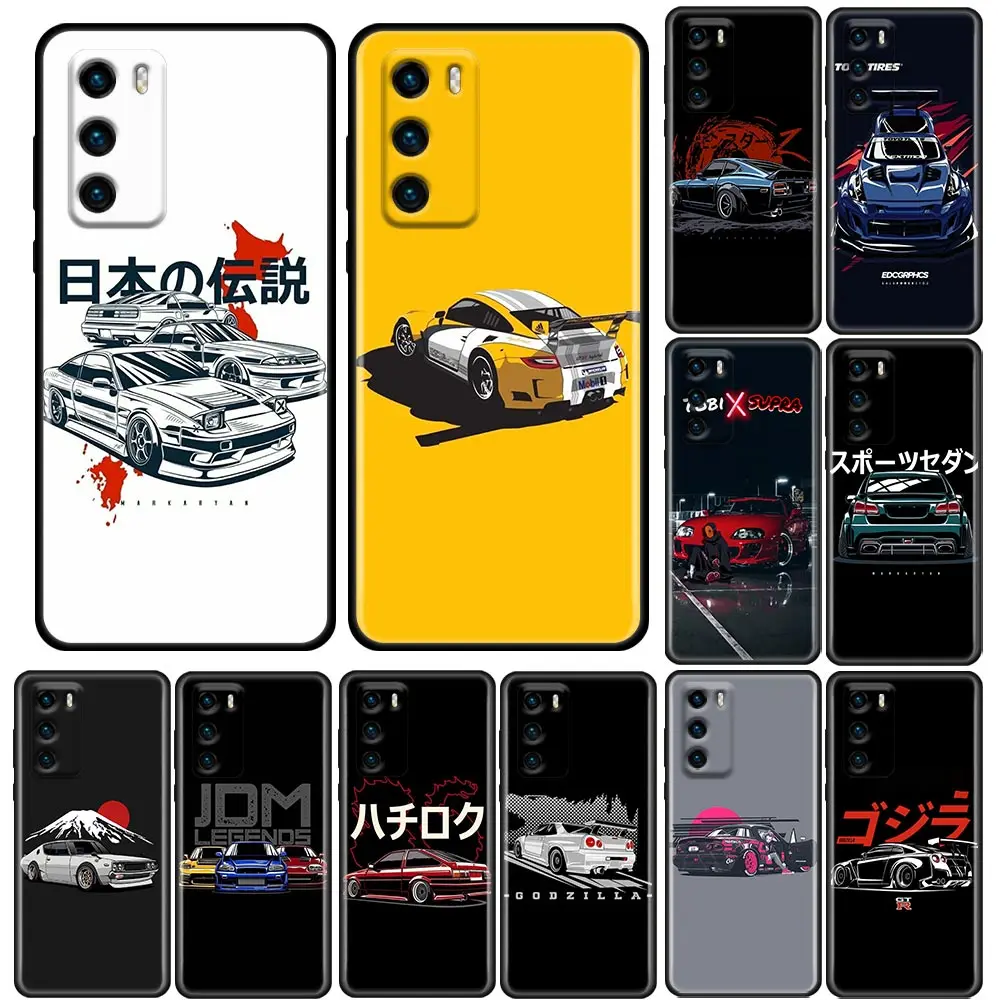

Japan Tokyo Sports Car JDM Drift Phone Case For Huawei P50 P50E P40 P30 P20 P Smart 2021 2020 2019 2018 Lite Pro Plus Pocket 5G