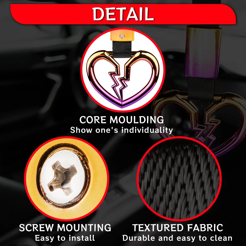 Яркий Автомобильный Буксировочный Ремень Tsurikawa кольцо в форме сердца JDM ручка для