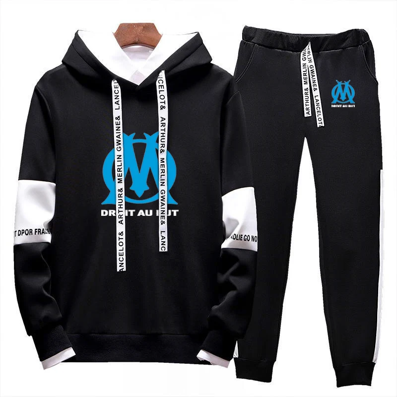 

2023 New DROIT AU BUT Print Men's Spring Autumn Tracksuits Suit Hooded Sweatshirt+Sweatpant Sports 2 Pieces Sets