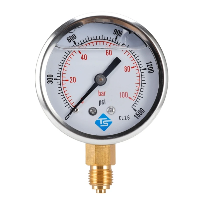 

Dual Scale Vacuum Gauge 0-100 Bar 0-1500 PSI Glycerine Filled 1/4'' BSP Bottom Stainless Steel Vacuum Pressure Gauge Dropship