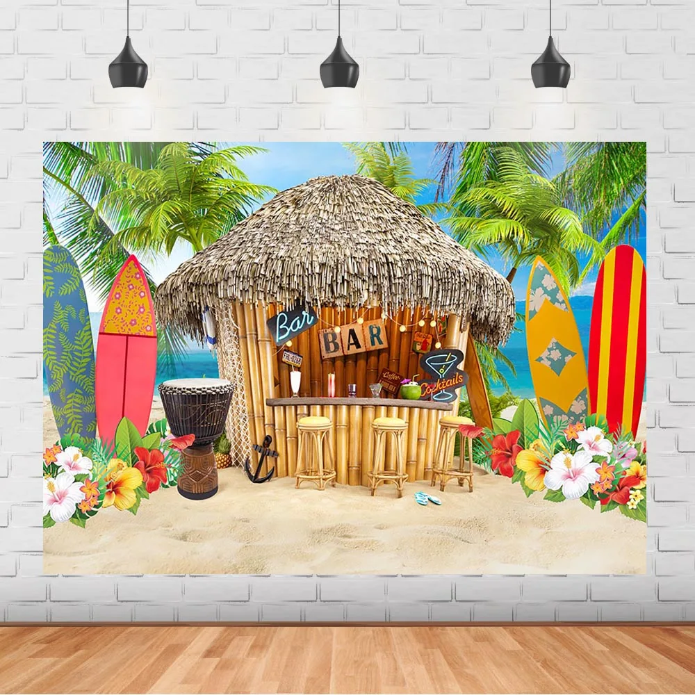 Aloha Летний Пляжный фон тропическая Пальма доска для серфинвечерние праздничный