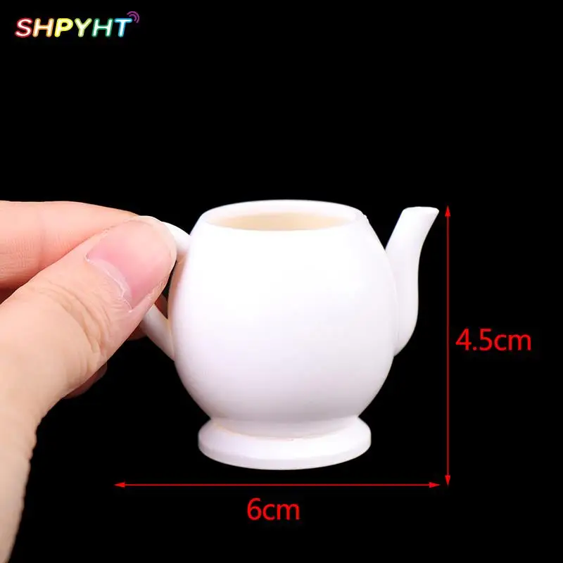 

1Pc 1:12 Miniatures Mini Ceramic Teapot Porcelain Teapot Doll Accessories Decorative Miniature Dollhouse Tableware Accessories