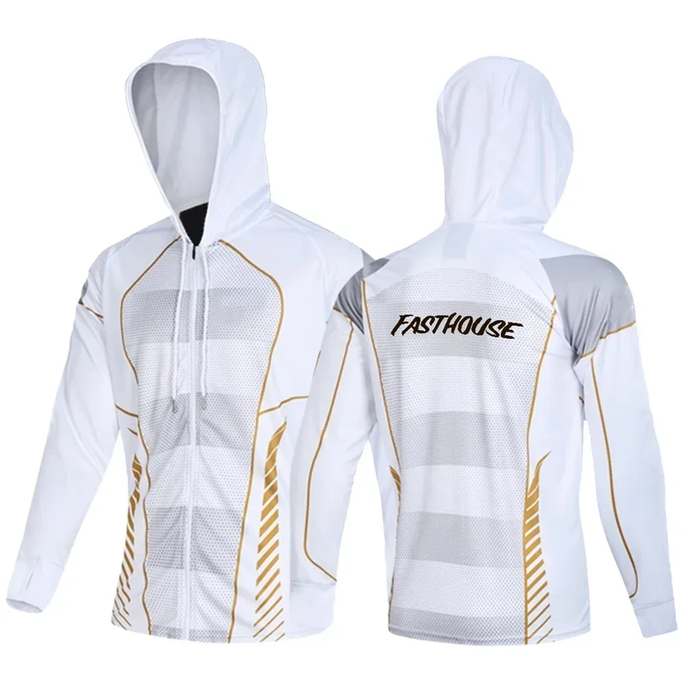 Футболка рыболовная мужская с капюшоном дышащая профессиональная одежда