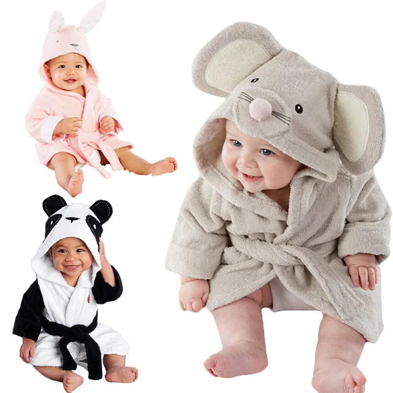 

Hooded Robe Character Rope Kids Baby Cartoon Fashion Bathrobe Bath Baby Mouse Bunny Animal Modeling Designs Panda