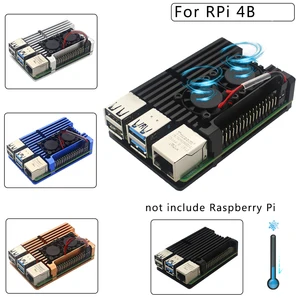 Корпус для Raspberry Pi 4 4B, алюминиевый корпус с ЧПУ, вентилятор охлаждения радиатора для Raspberry Pi 4 Model B