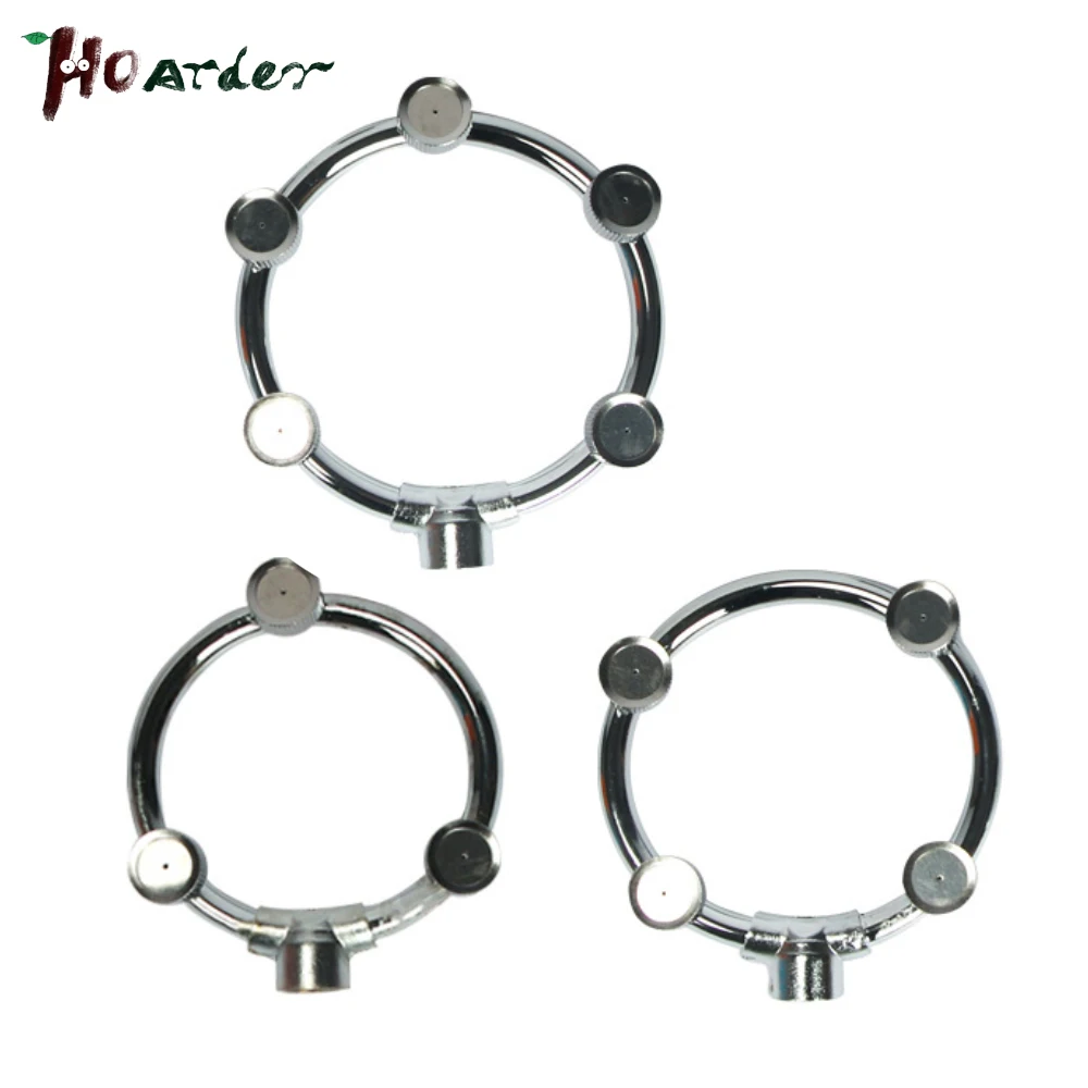 Кольцо вентиляторное из нержавеющей стали с 5 насадками серебристое туманное