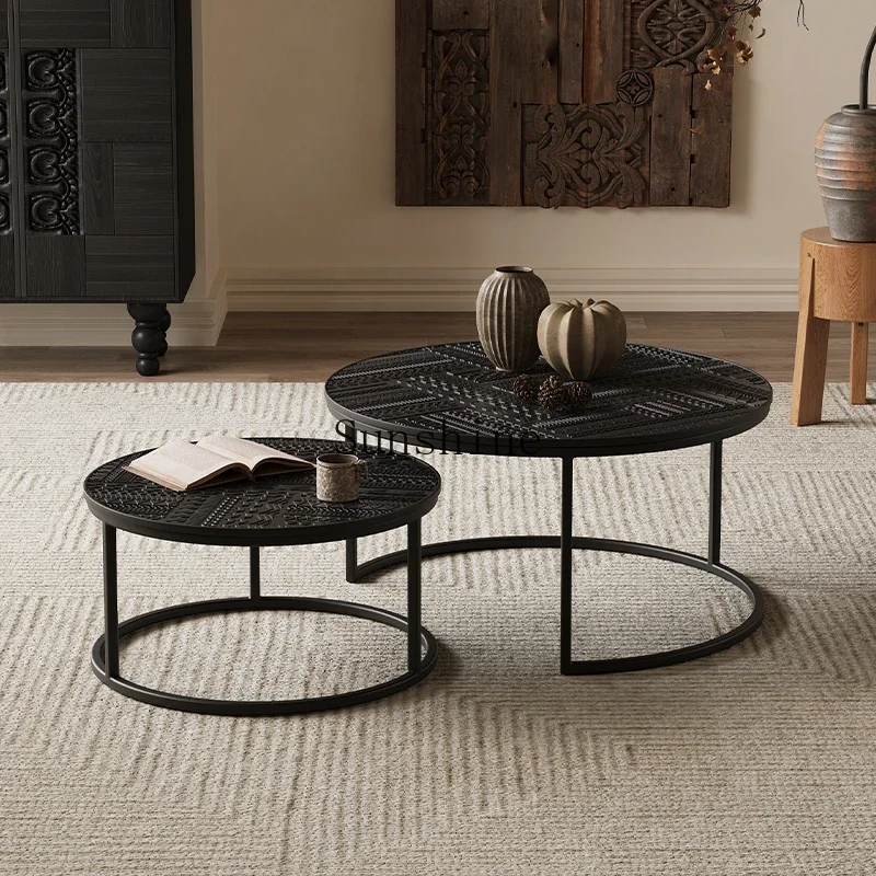 Ваби Сасанский ветер из цельного дерева для гостиной средневековый круглый