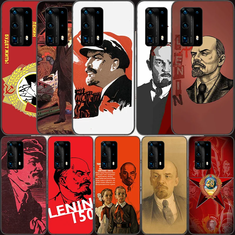 

lenin Soviet Union flag Soft Clear Phone Case For Huawei P30 Lite P10 P20 P40 P50 Pro Mate 40 Pro 30 20 10 Lite Cover Silicone