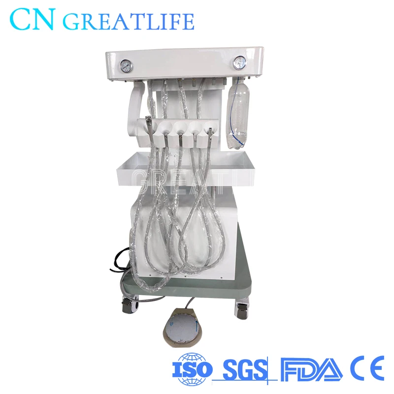 Movable High Quality Portable Dental Unit Dental Portable Unit with 550w Air Compressor
