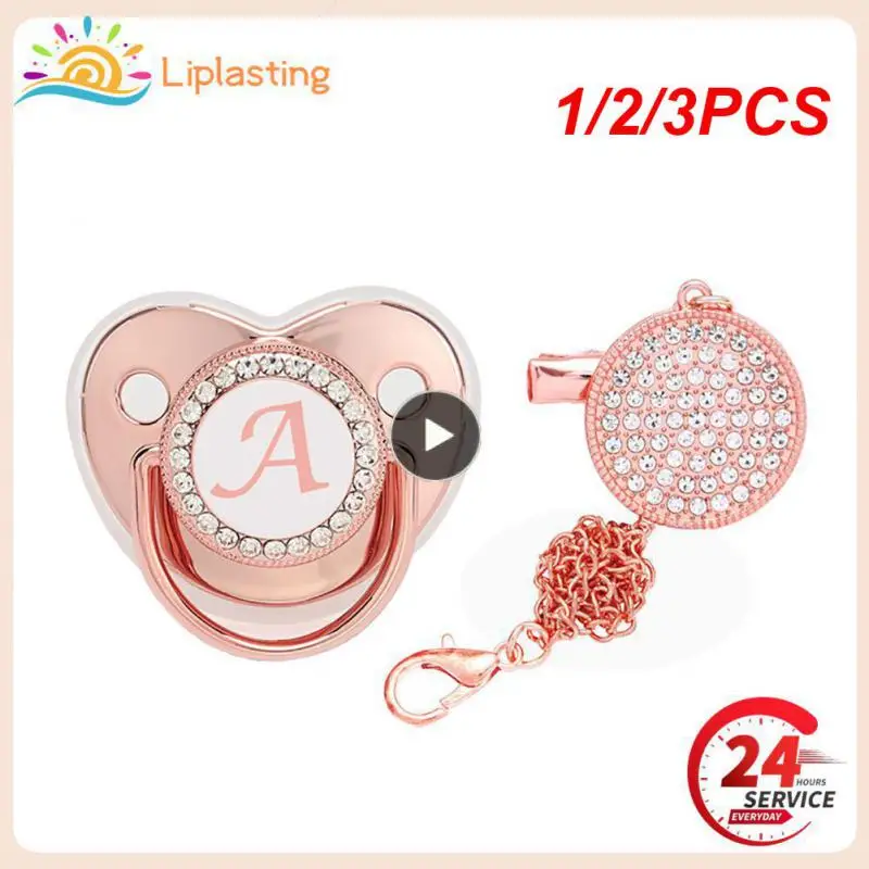 

1/2/3PCS Newborn Baby Pacifier Clips Chain Rose Gold Bling Silicone Infant Pacifier Holder Baby Soother Nipple Dummy Baby Shower