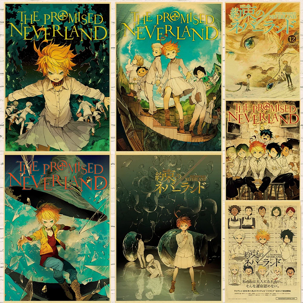 

Adventure Anime Posters The Promised Neverland Vintage Kraft Poster and Print Picture for Home Room Bar Painting Wall Stickers