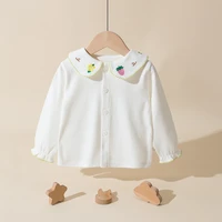 shirt blouse girl clothing cotton white long sleeve tops for toddlers baby spring autumn