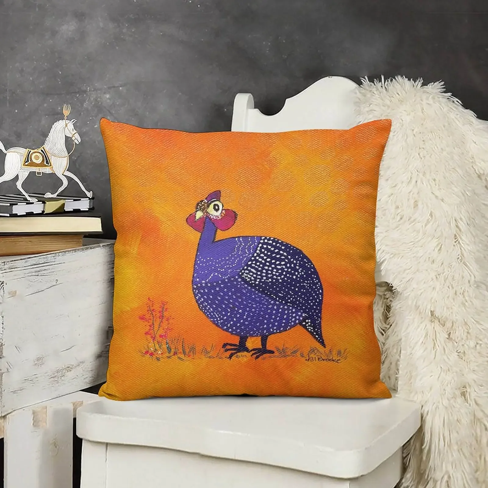 Декоративная подушка Gussie the Guinea Fowl рождественские украшения 2025 декоративная