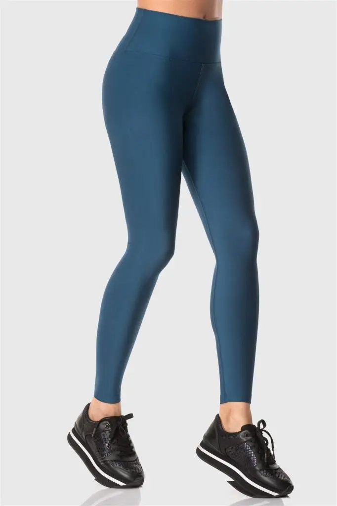 Superstacy High Bel Oil Blue Sports Leggings