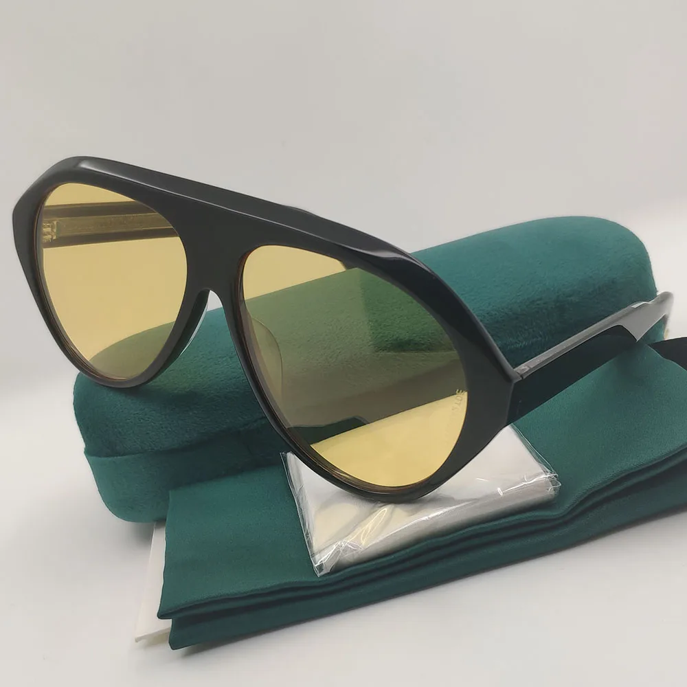 Oval Acetate Black Retro Sunglasses For Square Women Men Party Brand Designer Futuristic Vintage Shade Ladies For Sun Glasses