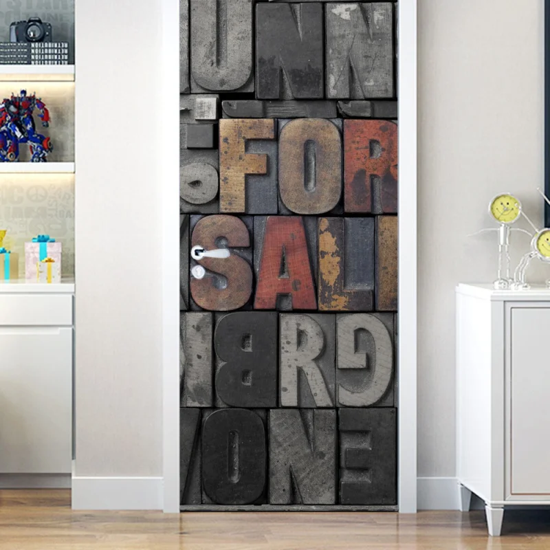 

[Home Decorations] Mt175 3D Effect Simulation Door Sticker Wardrobe Renovation Stickers Refridgerator Magnets. Wall Stickers Bed