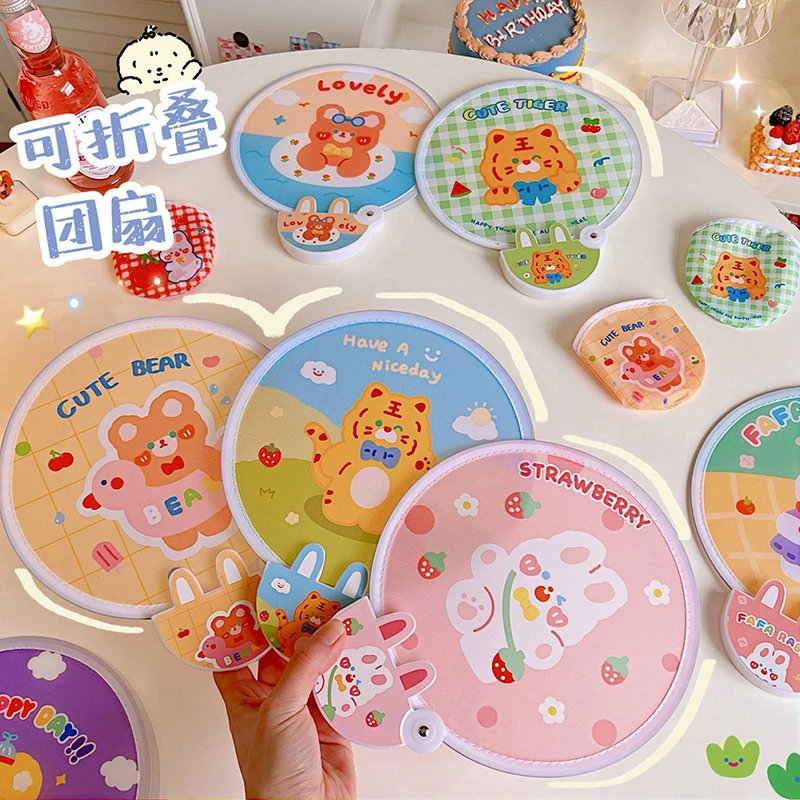 

Folding Fan Round Cloth Pocket Fan Travel Holiday Souvenir Cloth Bag Wedding Favors and Gifts Pocket Fan hand fans