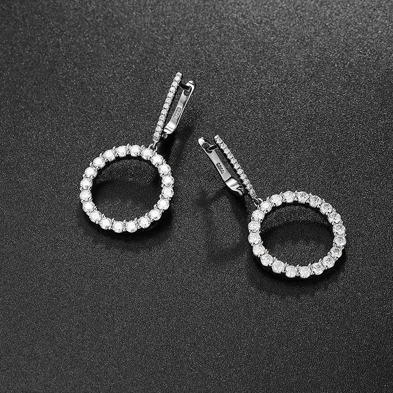 Серьги-кольца женские с муассанитом 4175 карат