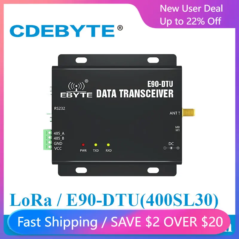 SX1262 SX1268 E90-DTU(400SL30) LoRa Relay 30dBm RS232 RS485 433MHz 470MHz Modbus Receiver LBT RSSI Wireless RF Transceiver