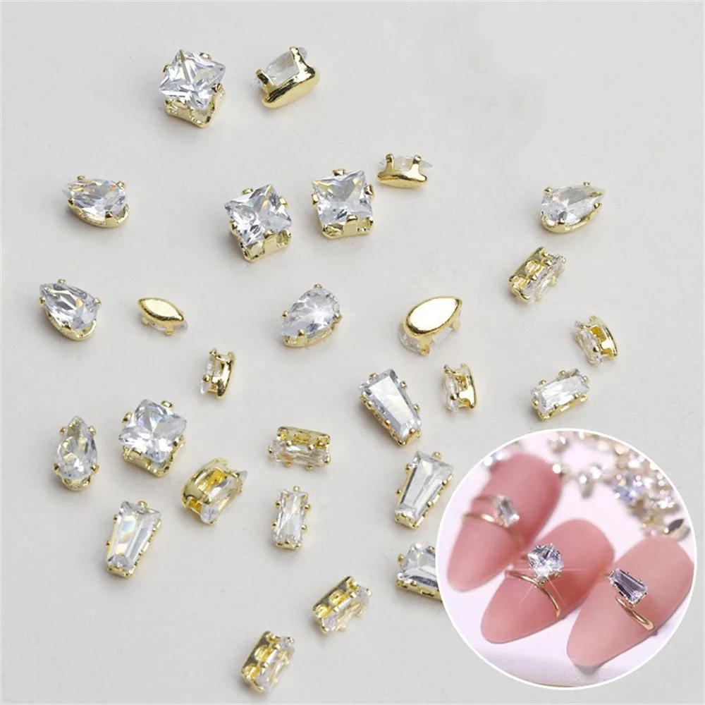 

2023 new nail enhancement diamond mixed with claw diamond mini zircon nail accessories flat bottom profiled diamond nail accesso