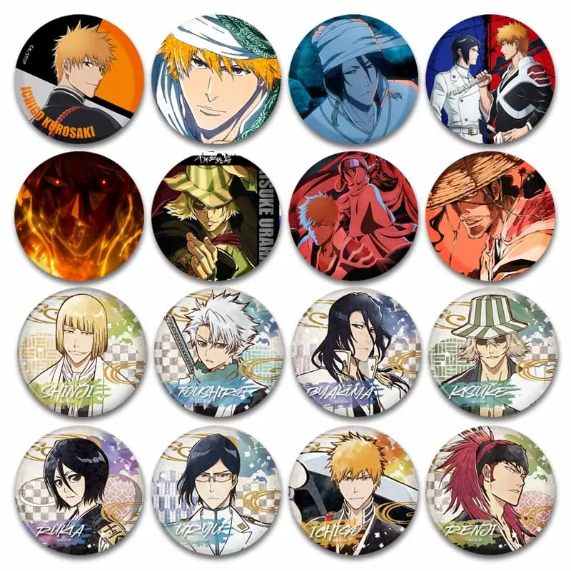 Anime Bleach Enamel Pin Death Mask Cartoon Figure Ichigo Rukia Kokuto Badge Jewelry Gifts Fashion Lapel Brooch Accessories