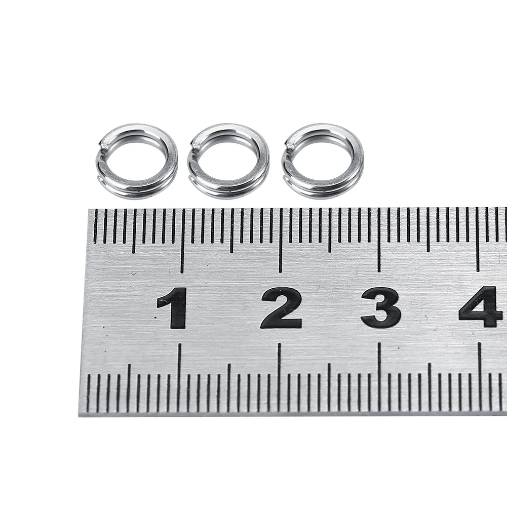 

100pcs Fishing Stainless Steel Snap Split Ring Lure Tackle Connector snap