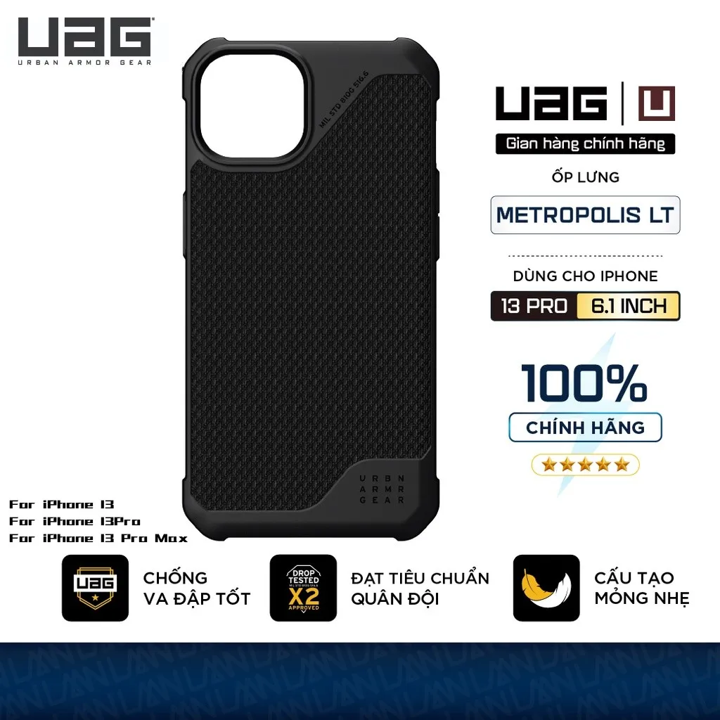 

Original Urban Armor Gear UAG Metropolis LT Series Phone Case for iPhone 13/13 Pro/13 Pro Max Leather Back Cover