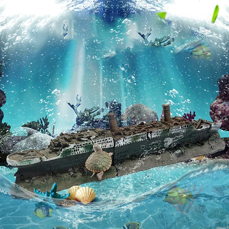 BMBY-аквариум корабельное судно аквариум Ландшафтная смола ремесла сломанный