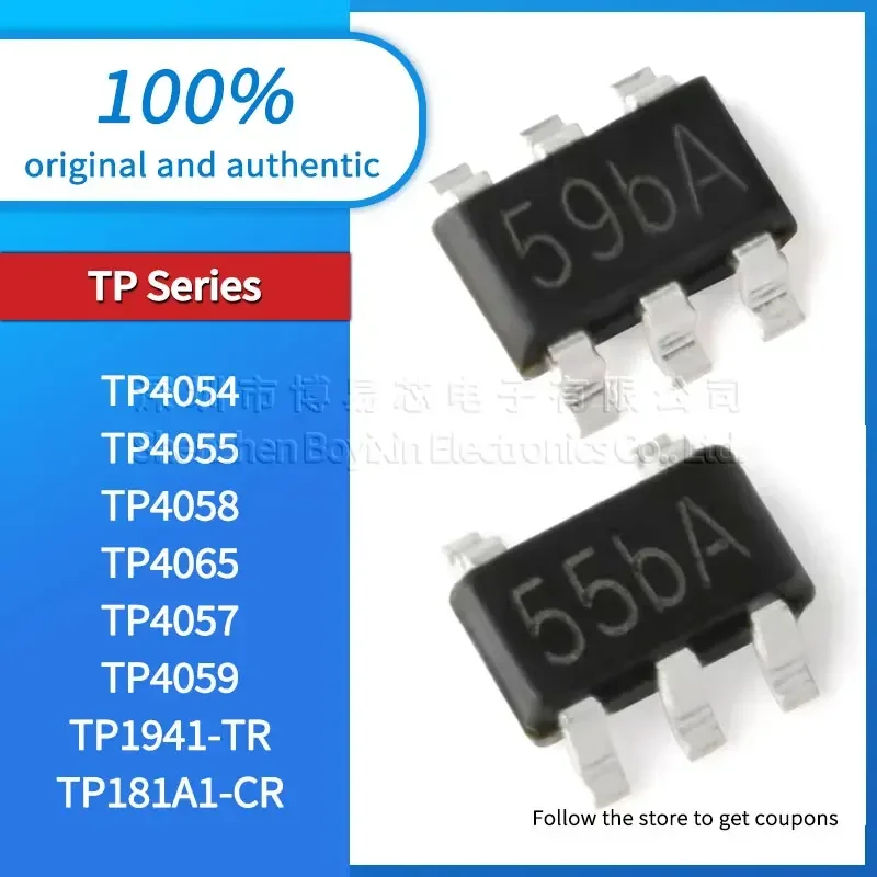 Original TP181A1-CR TP1941-TR TP4054 TP4055 TP4058 TP4065 TP4057 TP4059 SOT-23-6