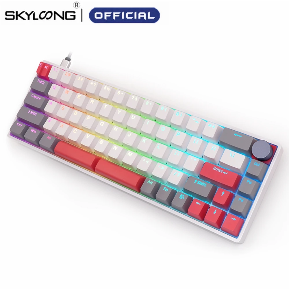 Механическая клавиатура SKYLOONG SK61 GK61, обновленная версия GK6 +, игровая RGB Оптическая Проводная мини-клавиатура для игр с возможностью замены