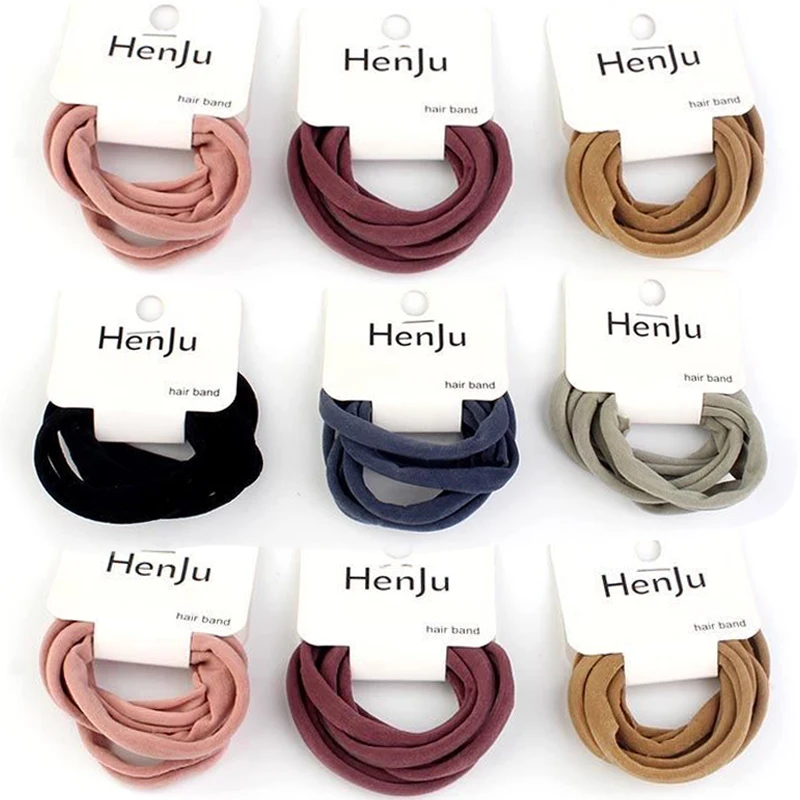 

6Pcs/Set Women Elastic Hair Bands Girls Solid Color Hair Ties Hair Rings Ponytail Holder Scrunchie Hair Accessories Headbands