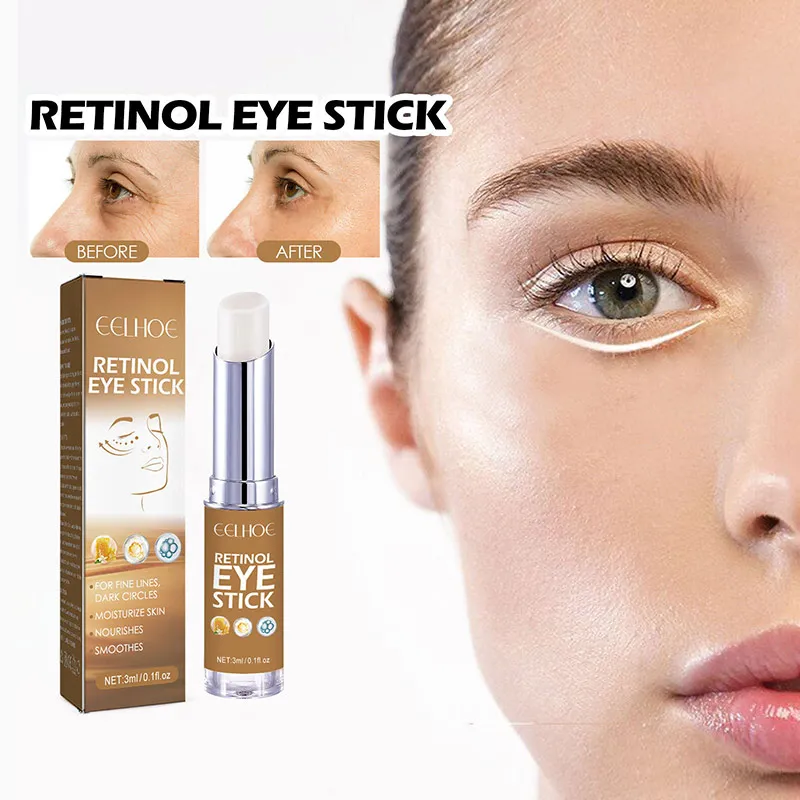 

EELHOE Retinol Eye Cream Stick Anti Puffiness Remove Dark Circles Eye Bags Fade Fine Line Lifting Firming Eye Skin Care 3g