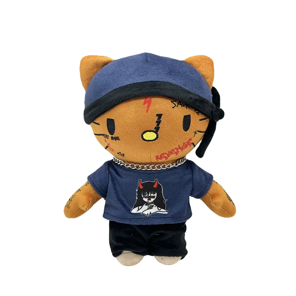 23 см синяя шляпа для мальчика Hello Kitty лыжная маска рэпер мультяшная плюшевая кукла