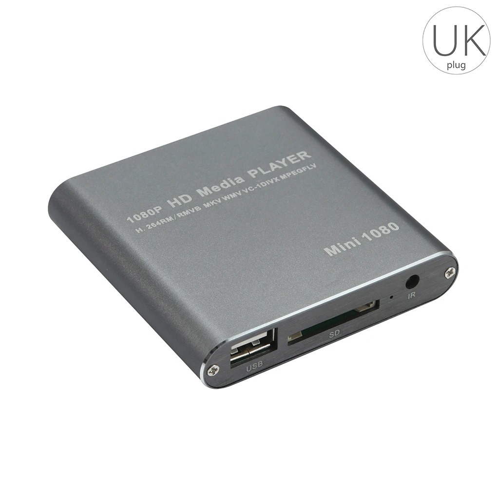 

1080P Мини HD медиаплеер AV USB SD MMC мультимедийная реклама MKV автомобильный внешний видеоплеер вилка стандарта Великобритании/США/ЕС вилка