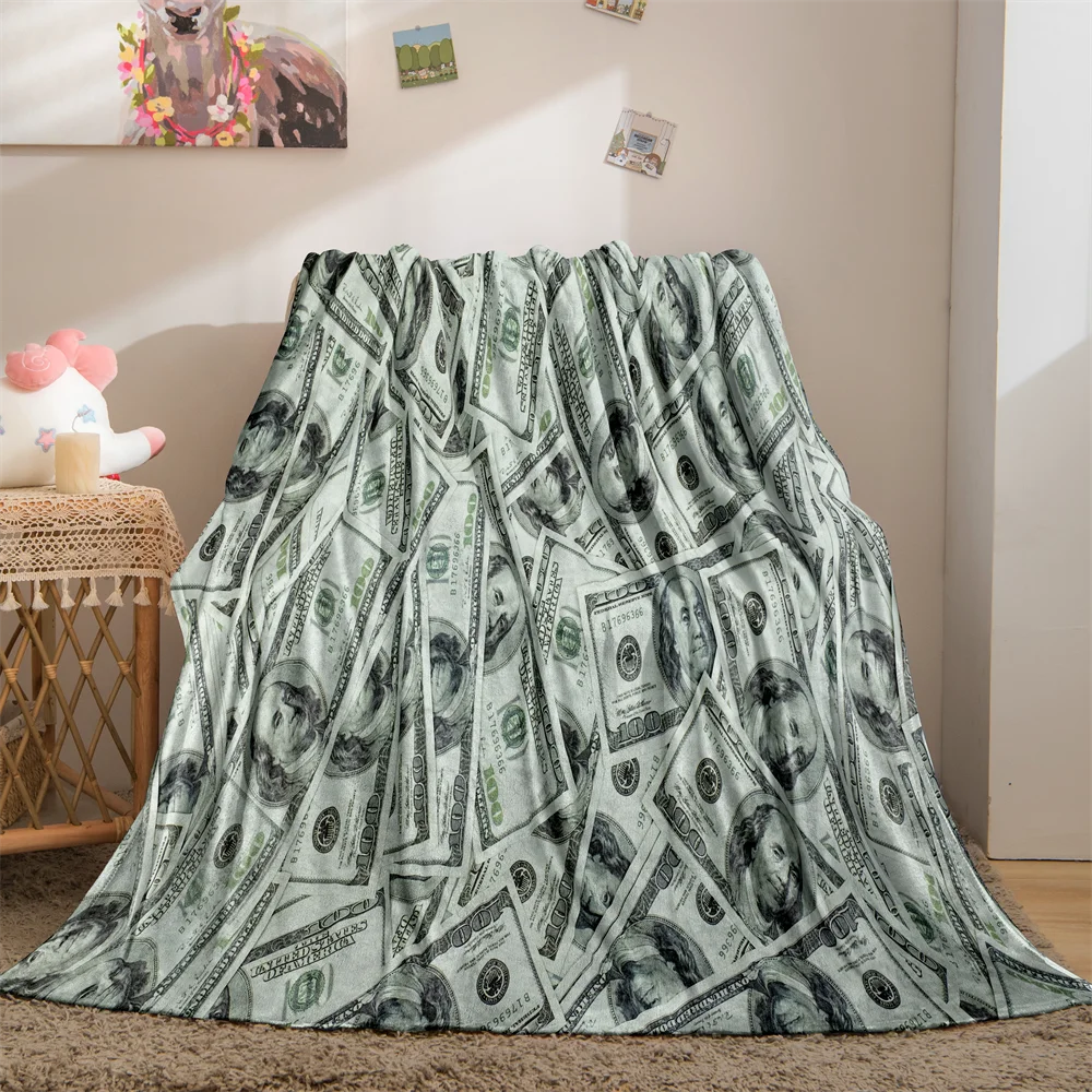 

Плед-одеяло с изображением долларов купюр для дивана кровати плюшевое Флисовое одеяло мягкое искусственное одеяло для взрослых подарок для спальни