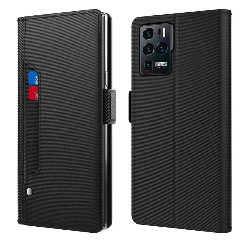 

For ZTE Axon 30 Ultra 5G Magnetic Buckle Flip Phone Leather Case Multi-function Card Slot Wallet Protective Cover