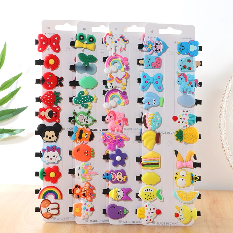 

2022 New 10-Piece Children's Flower Barrettes Korean Girl Bang Clip Does Not Hurt Hair Baby Hair Clip Princess Girl Headdress