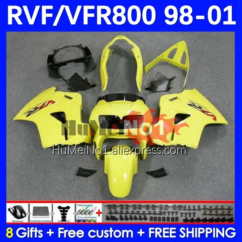 

Body For HONDA Interceptor VFR 800RR 800 RR CC 128No.16 VFR800 RR 98 99 00 01 VFR800RR 1998 1999 2000 2001 Fairing yellow stock