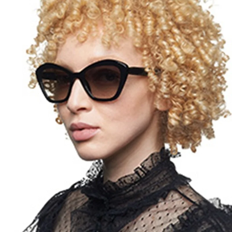 

Очки солнцезащитные женские «кошачий глаз», элегантные Поляризационные солнечные аксессуары с градиентом, в стиле ретро, белые черные, UV400