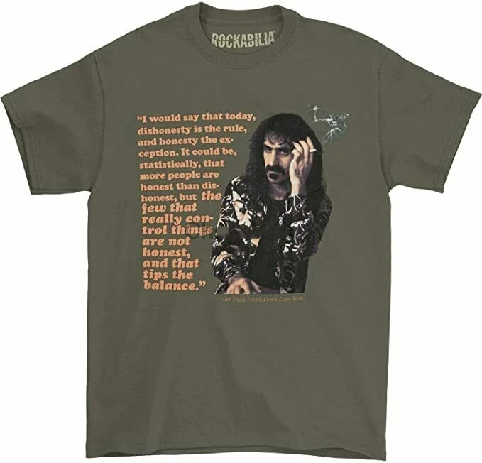 

Frank Zappa Honest Avant Garde Classic Rock Experimental Music T Shirt Zap-1041