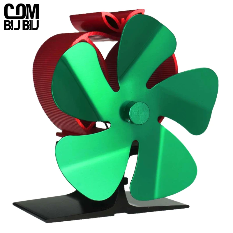 

Fireplace 5 Blades Heat Powered Stove Fan Free-standing Christmas Log Wood Burner Eco Friendly Quiet Efficient Heat Distribution