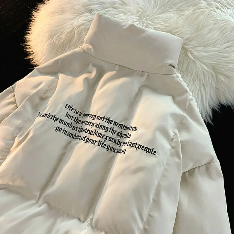 Japanese retro design corduroy patchwork cotton jacket loose jacket winter college style plush thickening flocking warm