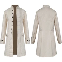 mandylandy mens overcoat jackets solid color fashion steampunk vintage mens uniforms stand collar clothing outwear coats