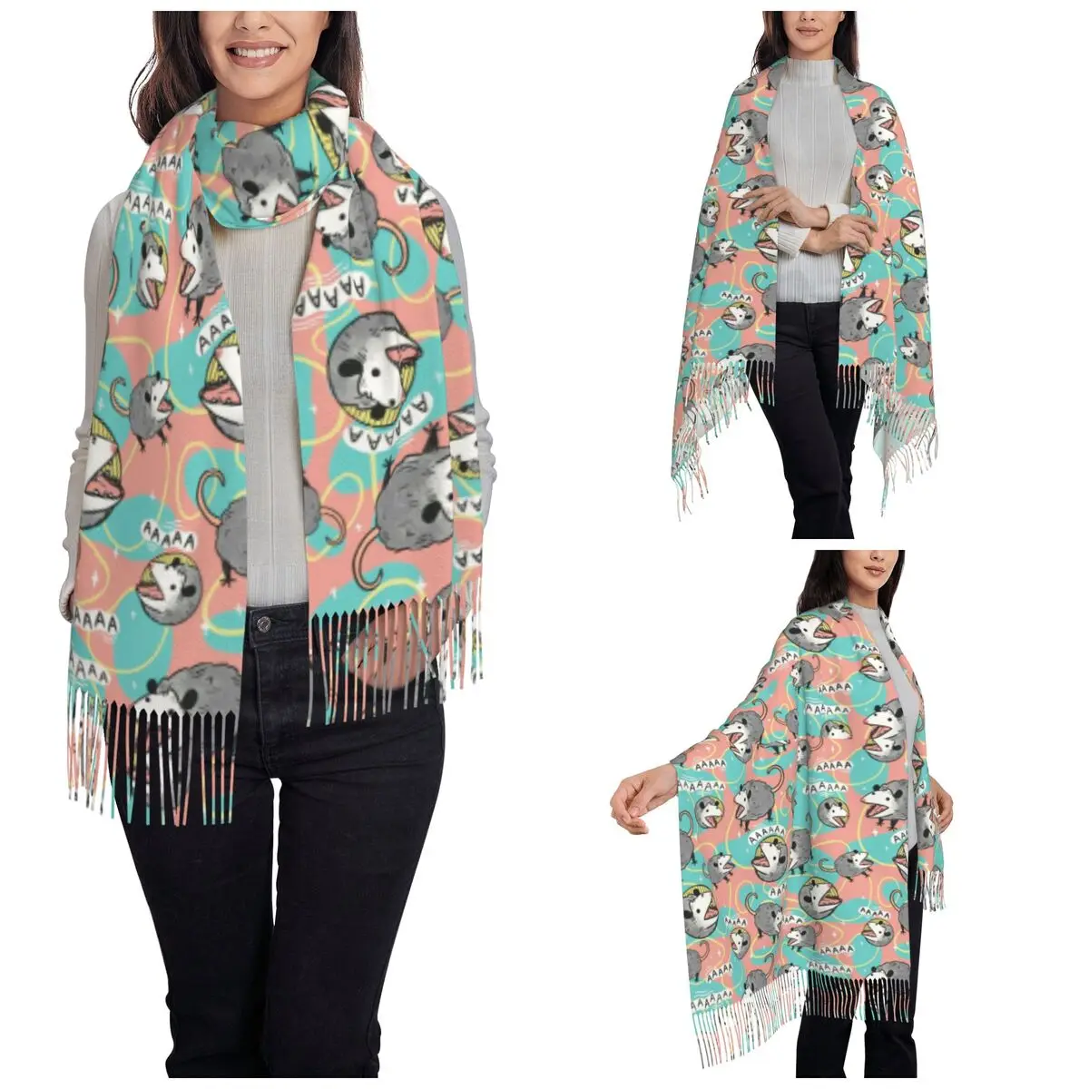 Шарф с рисунком опосада для женщин осенние шали из пашмины и накидка большие