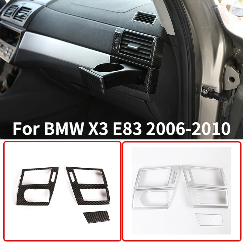 

ABS Carbon/Chrome Car Both Side Air Conditioning Vent Outlet Cover Stickers For BMW X3 E83 2006-2010 Car Decoration Accessories