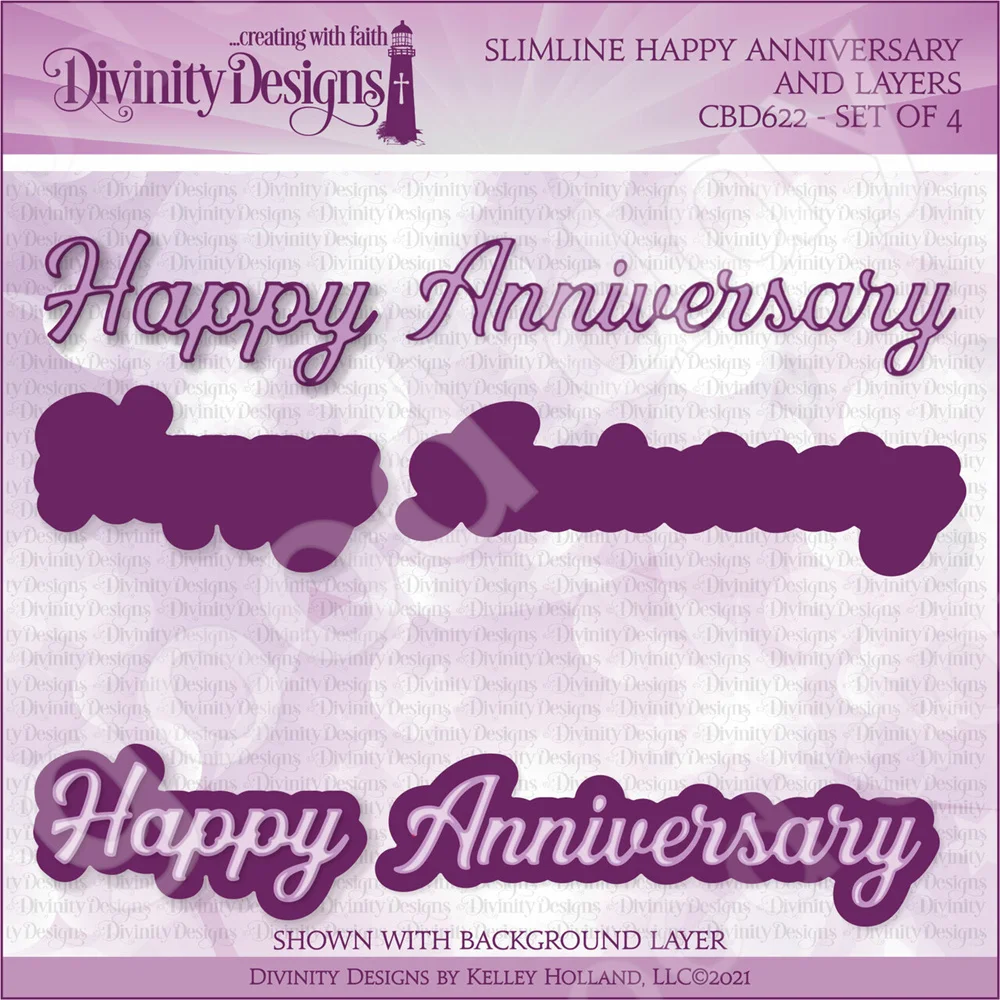 

2022 New est Slimline Happy Anniversary and Layers Dies Diy Scrapbooking Cut Die Paper Craft Coloring