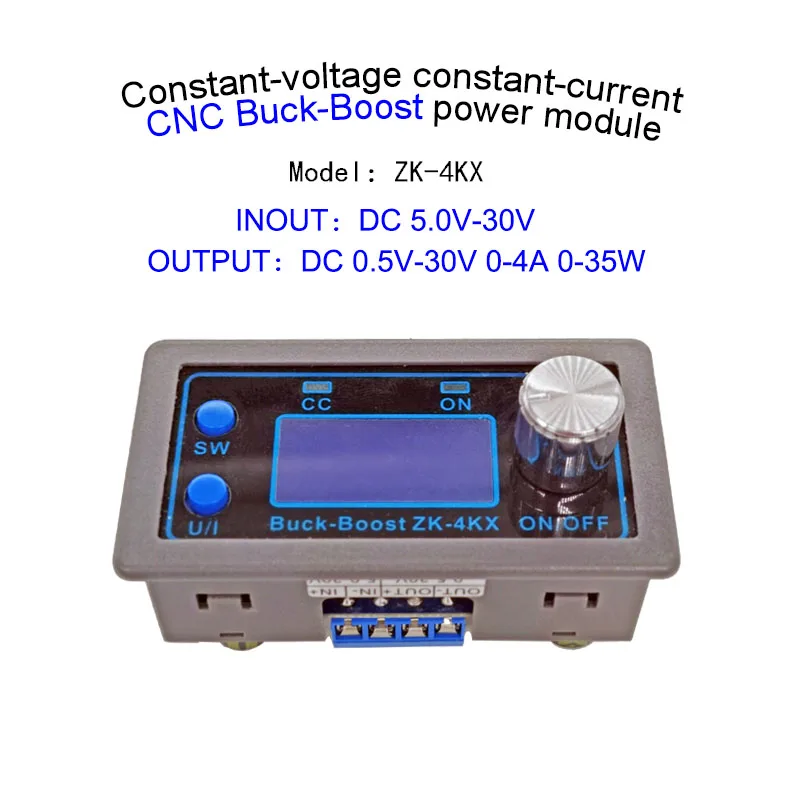 

ZK-4KX DC DC Buck Boost Converter CC CV 0.5-30V 4A 5V 6V 12V 24V Power Module Adjustable Regulated laboratory power supply