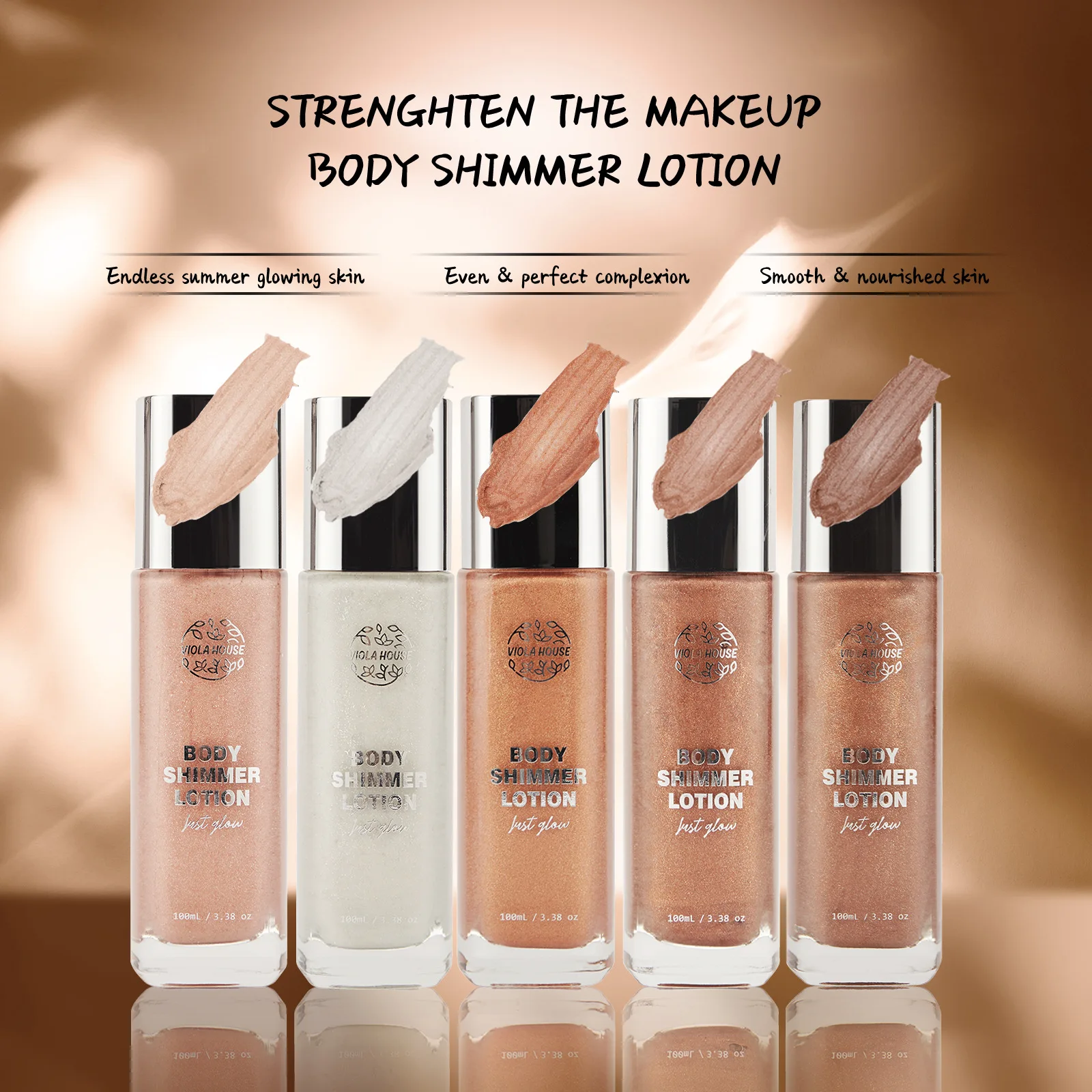 

Body shimmer oil glow lotion liquid highlighter makeup iluminador maquiagem contour for dark skin 100ml
